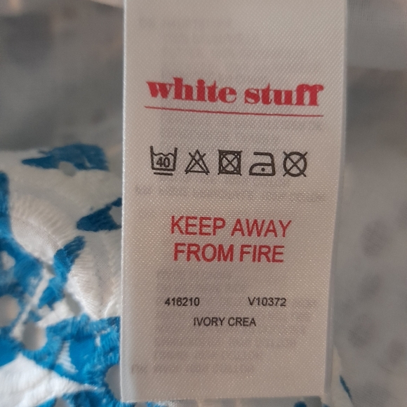 White Stuff 8 Blue White Floral Pencil Knee Length Skirt - Picture 4 of 5